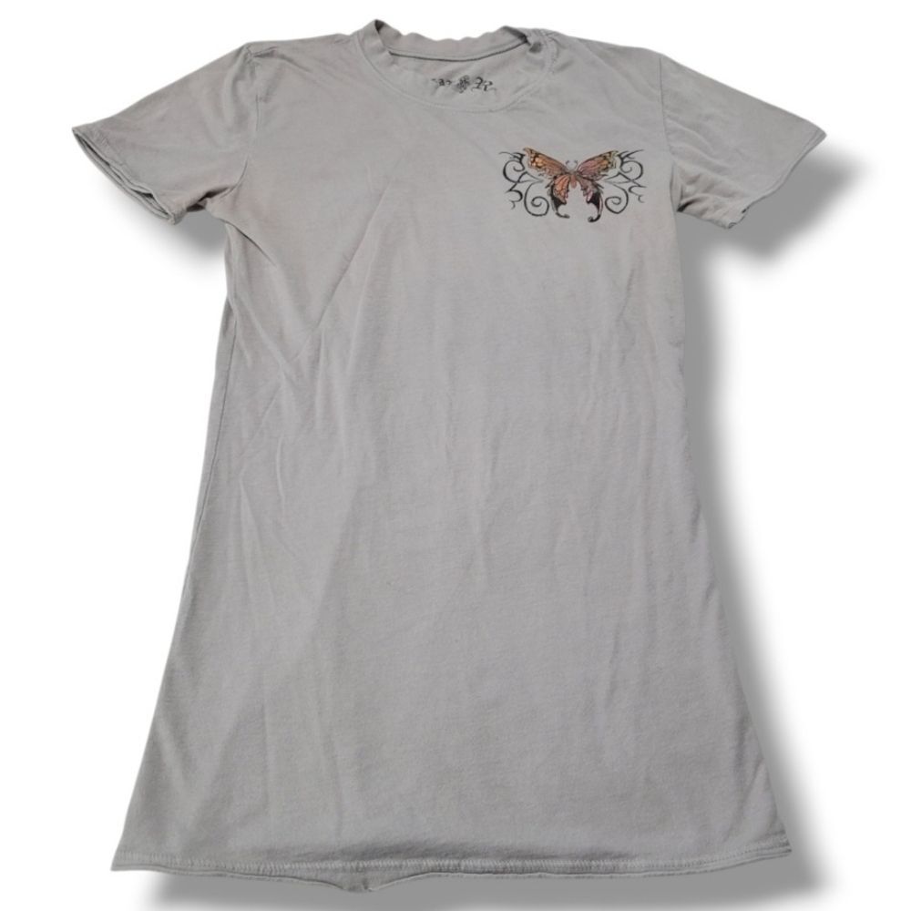 Sugar & Rox Top Size Medium MD Y2K Style Tribal Butterfly Graphic Tee Fairy Core